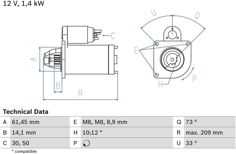 BOSCH 0986022121 Starter