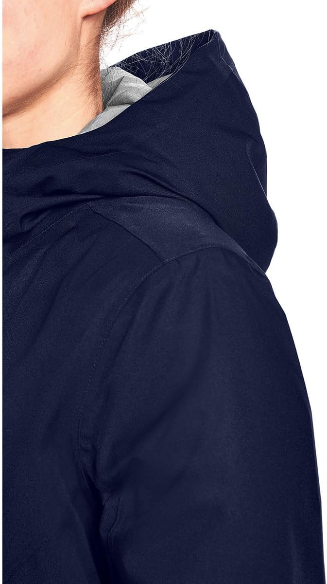 Maier Sports Damen Hannali Mantel, atmungsaktiver Wintermantel mit Kapuze, Outdoor-Jacke 36 Blau, 36