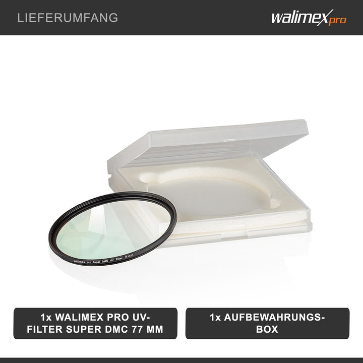 Walimex pro UV-Filter Slim Super DMC 77mm - besonders hochwertiger UV Filter Objektivfilter, Slim nu