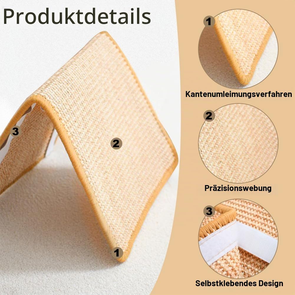 2 Stück Kratzmatte Katze, Kratzteppich Sisal, 60 x 30 cm Wand Katzenkratzbrett, Sisal Fussmatte Tepp