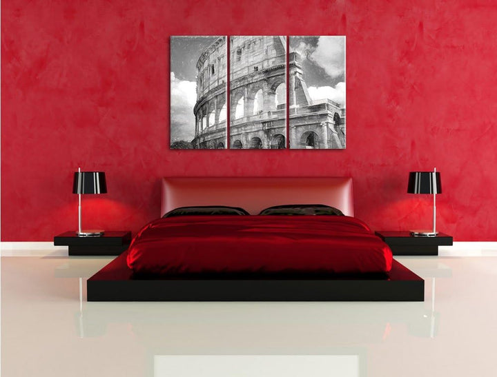 Pixxprint Kolosseum in Rom als Leinwandbild/Grösse: 3 Teilig (120x80) cm/Wandbild/Kunstdruck/fertig