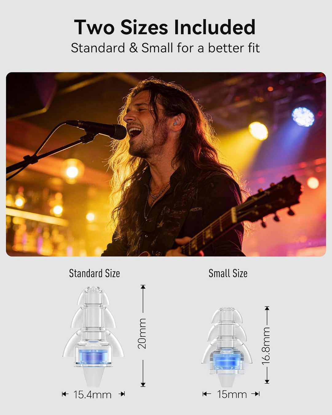 Eargrace Konzert Gehörschutz Ohrstöpsel, 2 Paar Gehörschutz-Musiker-Ohrstöpsel mit Aluminium-Trageta