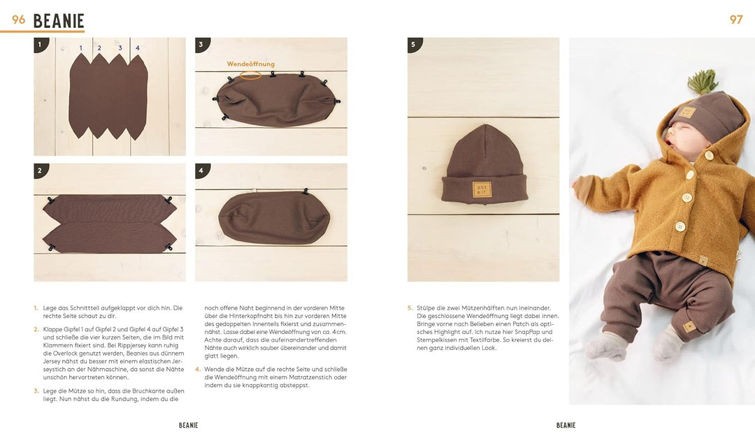 Hej. Babymode – Erstausstattung im Skandi-Look nähen: Body, Mützchen, Romper, Schlafanzug, Babynest