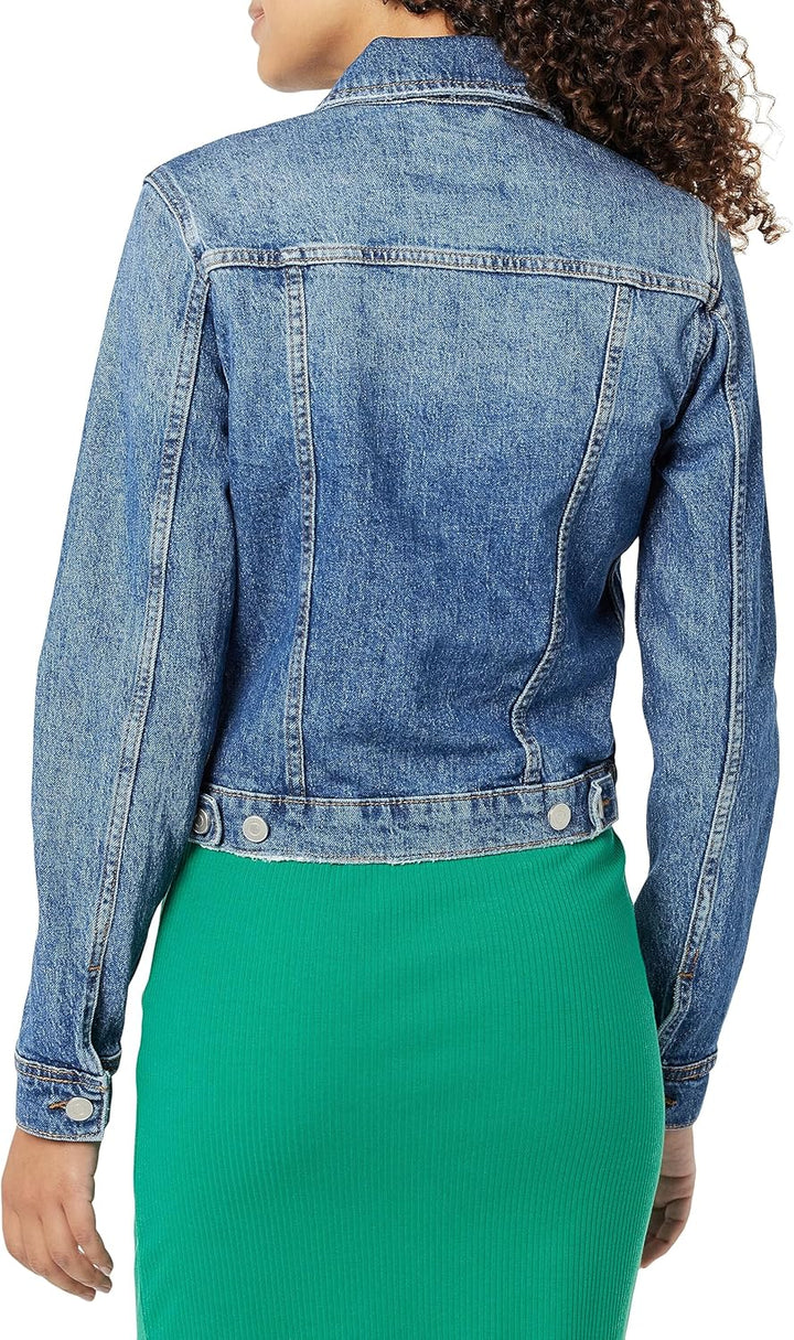 The Drop Jeansjacke für Damen, Jai Kurz geschnitten XS Mittleres Indigoblau, XS Mittleres Indigoblau