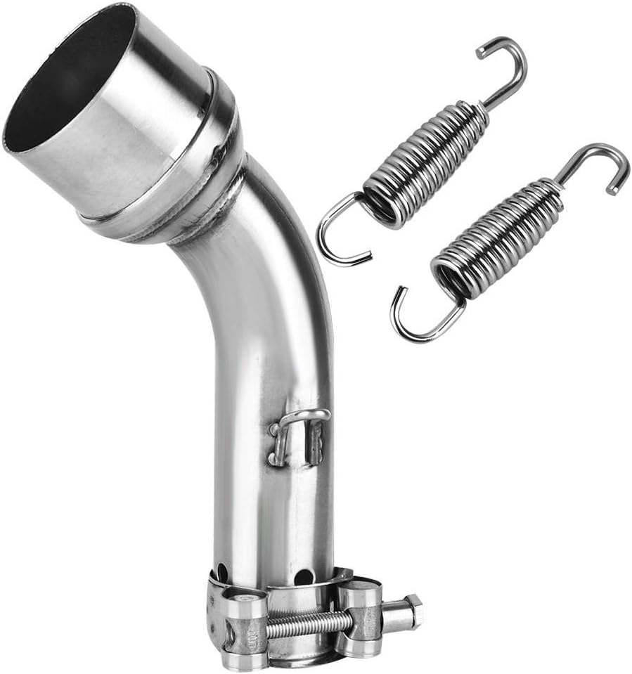 Rohrverbinder Abgasanlage Qiilu Motorrad auspuff Rohrverbinder 51mm Auspuffrohr Edelstahl Endrohr fü