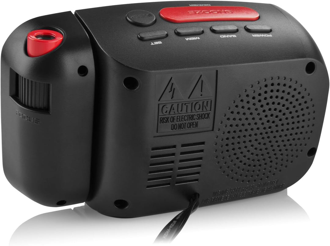 HYUNDAI Radiowecker HYURAC481R I mit Zeitprojektion I FM/AM I Radio I Wecker I Zeitprojektor I Snooz