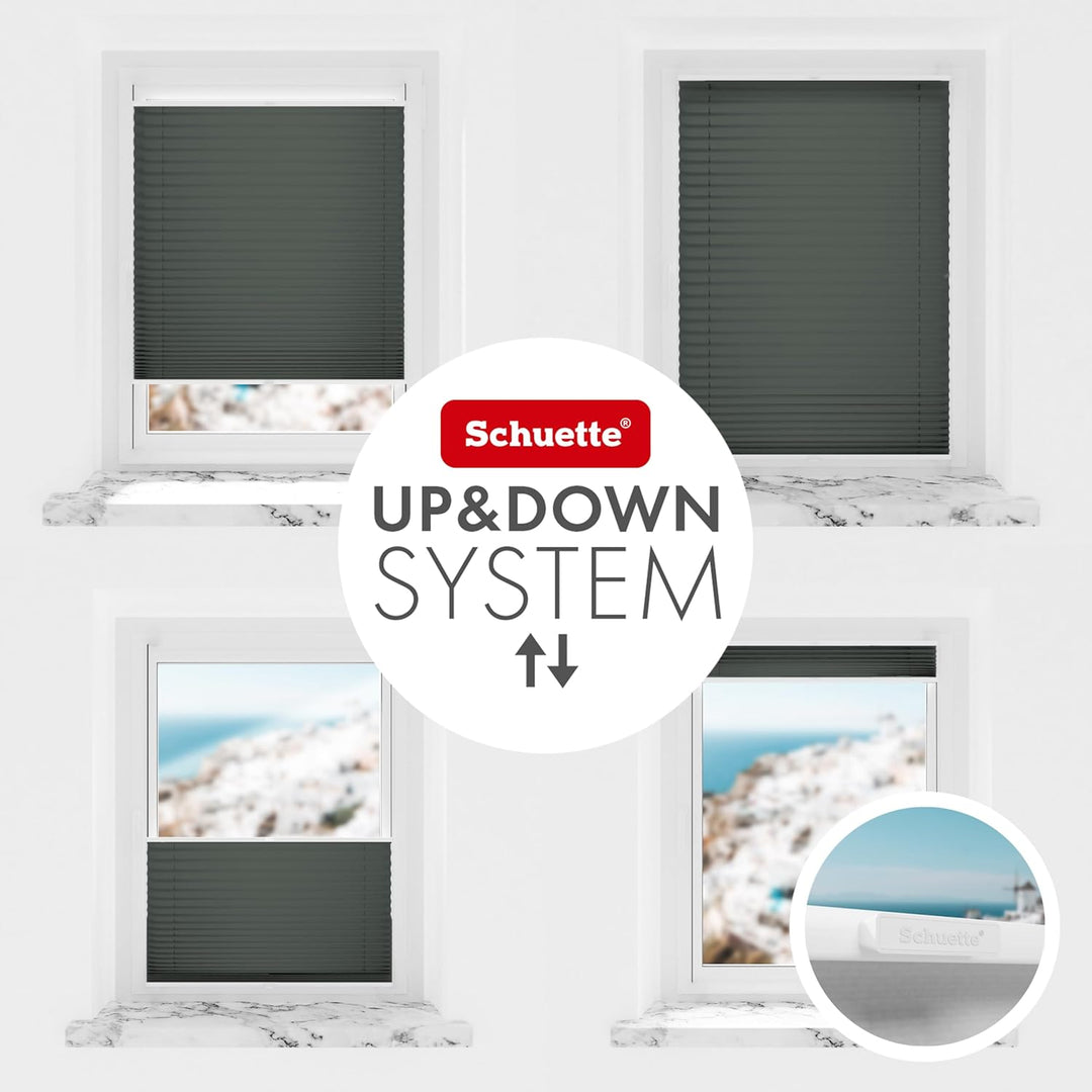 Schuette® Plissee ohne Bohren ● Thermo Kollektion: Before Storm (Grau) ● 20x80cm (Breite x Höhe) ● S