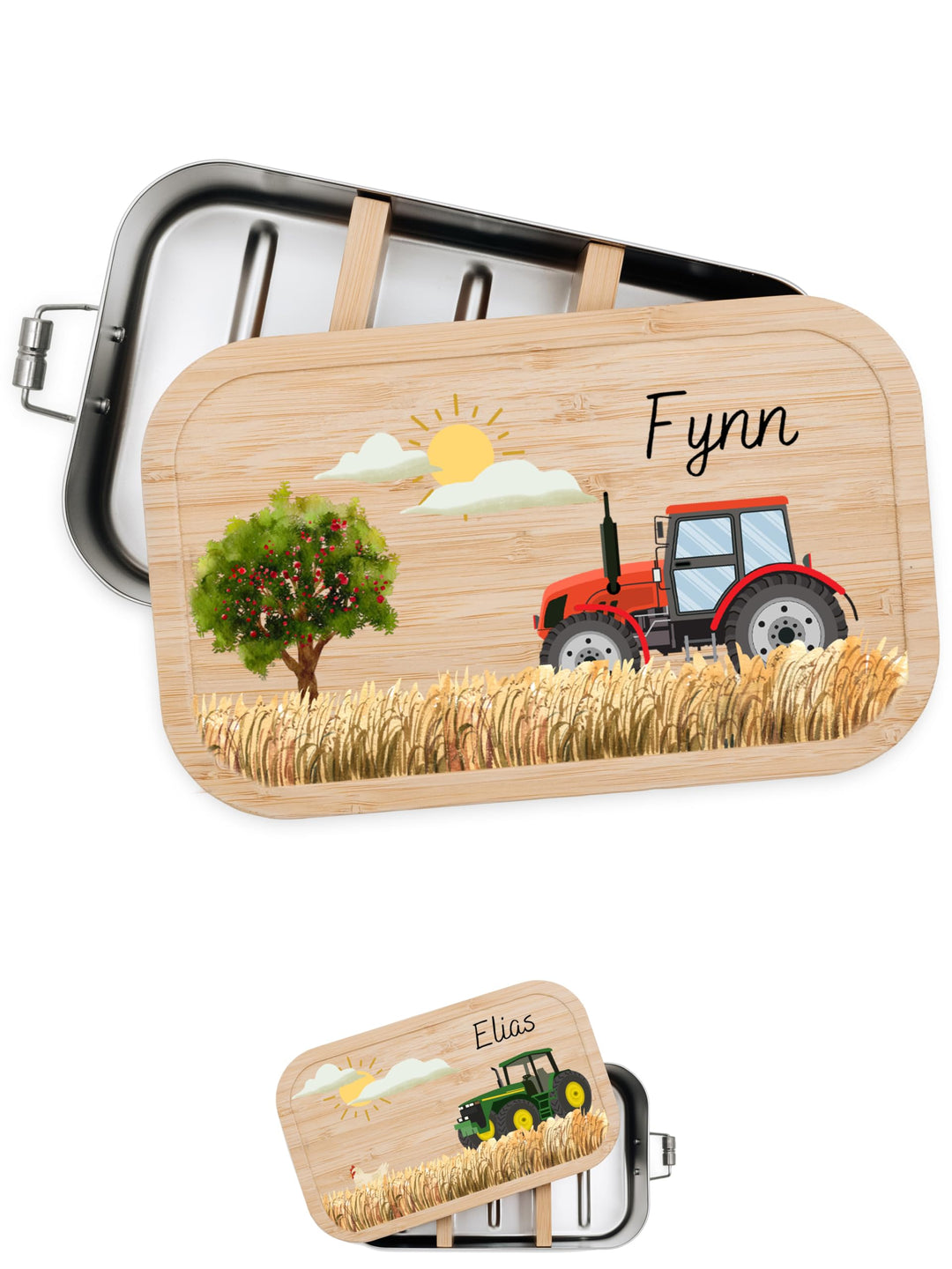 Bärenfreunde® - Personalisierte Brotdose für Kinder mit Spezial-Druck - Robuste Edelstahl Brotdose -