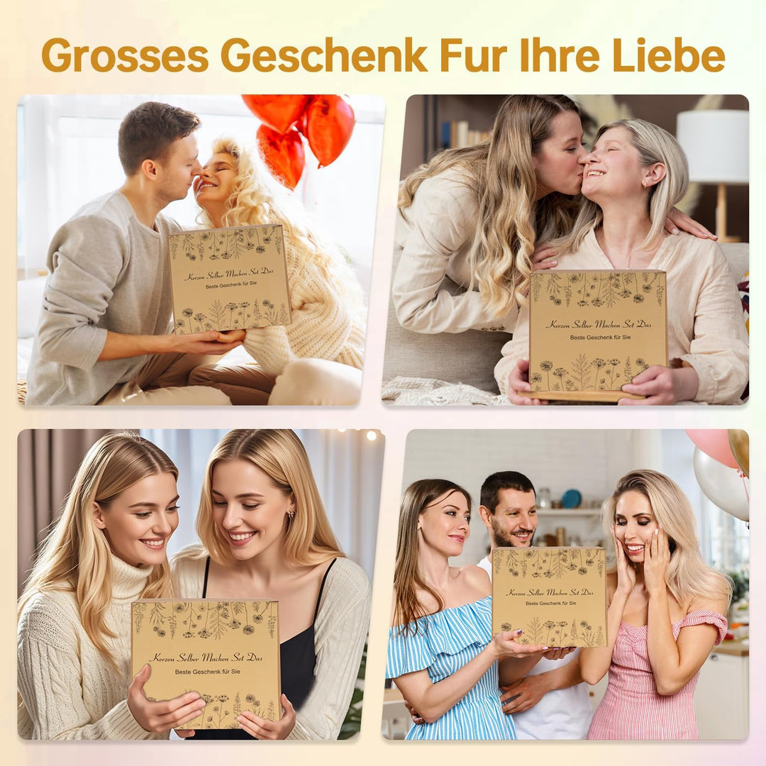 KEARLGMBH Kerzen Selber Machen Set, DIY Kerzenherstellung Kit für Erwachsene Anfänger Kinder mit 8 *