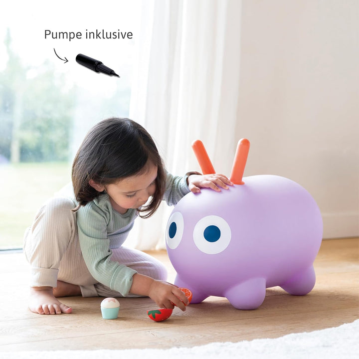 Quut – Skippi-Sprungtier – Aufblasbares Hüpfspielzeug – drinnen und draussen – Pumpe inklusive – 35