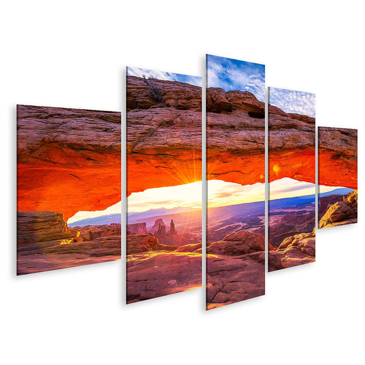 islandburner Bild auf Leinwand Sonnenaufgang Mesa Arch Im Canyonlands Nationalpark Usa Bilder Wandbi