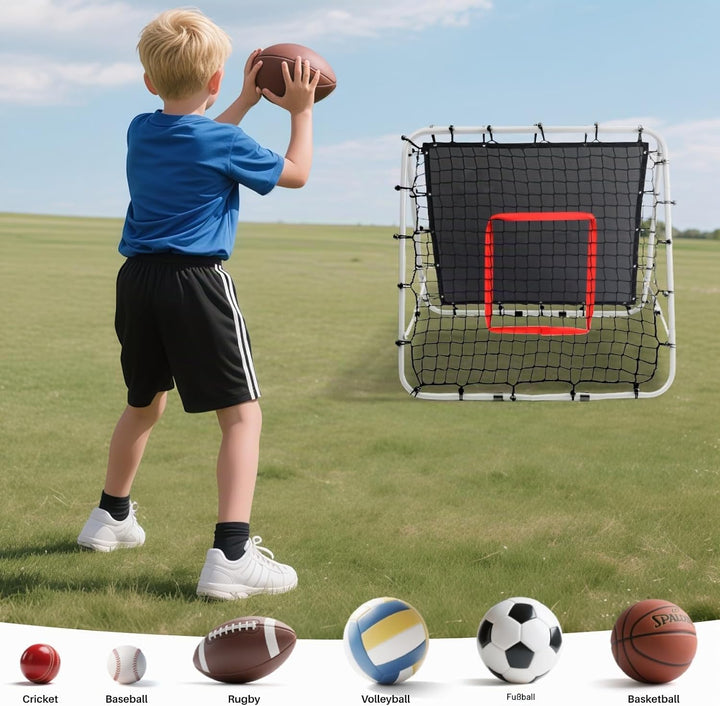 Doppelseitige Rebounder Net Fussball Training Ausrüstung, 100/120/180cm, Fussball Tor Kickback Ziel