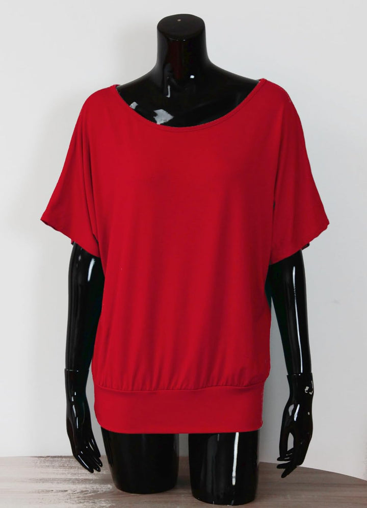 Van Der Rich ® - Oversize T-Shirt mit Fledermausärme - Damen Rot XL, Rot XL