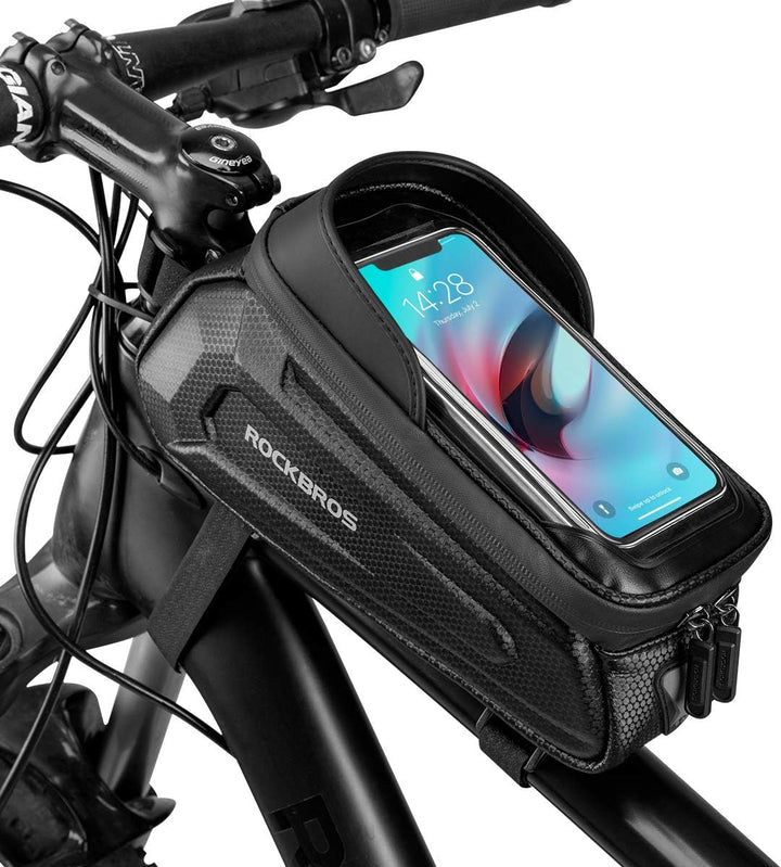 ROCKBROS Fahrrad Rahmentasche Lenkertasche Wasserdicht Handytasche für Smartphone bis zu 6.8 Zoll mi