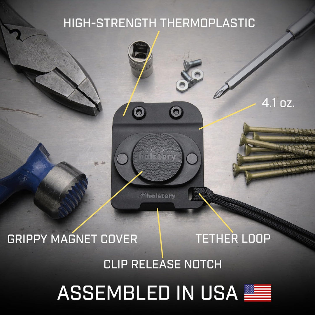 MagMaster | Magnetic Tool Holder - Strong Clip-On Belt Magnet Holster for Screws, Nails, Hammer, Soc