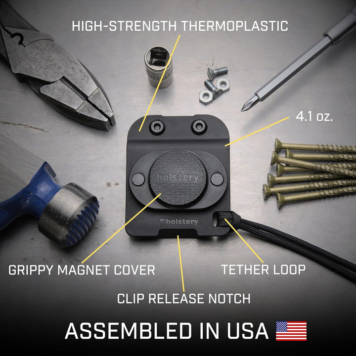 MagMaster | Magnetic Tool Holder - Strong Clip-On Belt Magnet Holster for Screws, Nails, Hammer, Soc