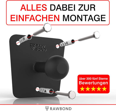 RAWBOND® Wandhalter für Fahrradträger | Inkl. Schrauben, U-Scheibe & Dübelsatz | Extra Lange Wandhal