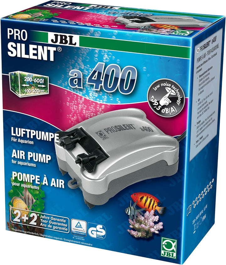 JBL ProSilent a400 Luftpumpe für Süss- und Meerwasseraquarien von 200-600 L, 6054400, 1 Stück (1er P
