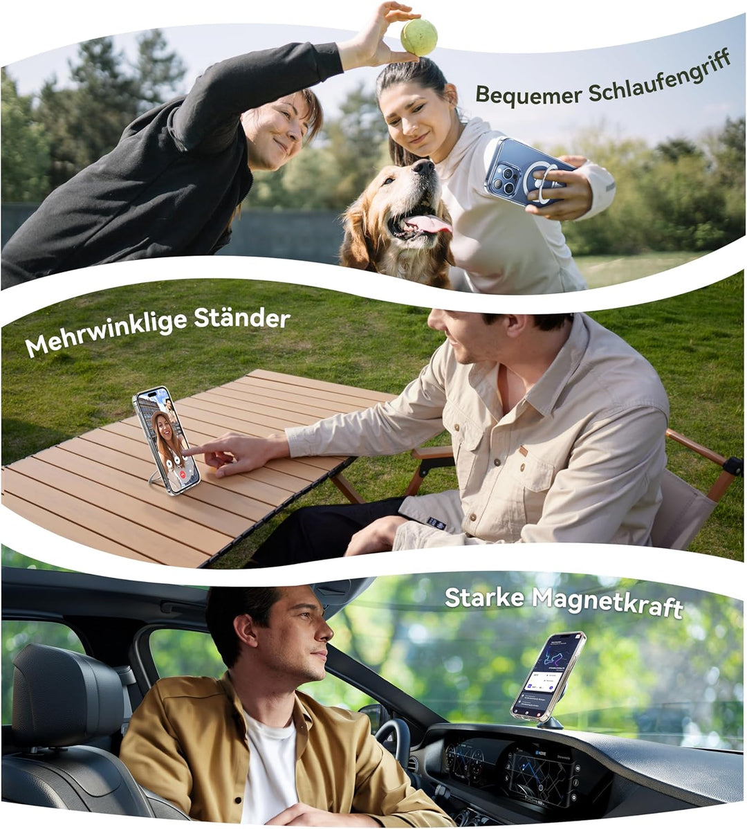 CASEKOO 2024 Neu Magic Stand für iPhone 15 Pro Max Hülle für MagSafe [Militärschutz] [Unsichtbarer S