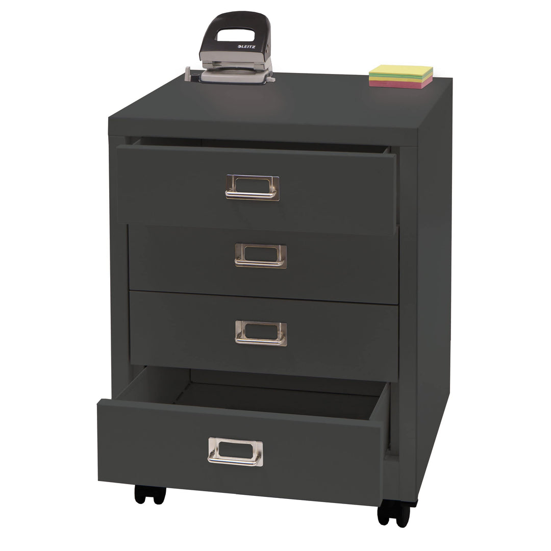 Mendler Rollcontainer HWC-L49, Schubladenschrank Stahlschrank Aktenschrank, Metall 55x40x41cm 4 Schu