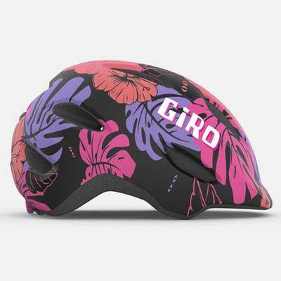 Giro Scamp Kinder Fahrrad Helm matt floral schwarz/lila 2023 XS, XS