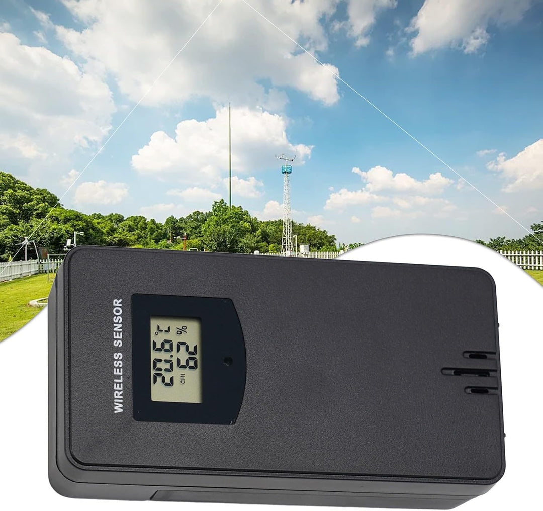 Kabelloser Fernsensor für FanJu 3378 Wetterstation, kabelloser Aussensensor Innensender, 60 Meter Üb
