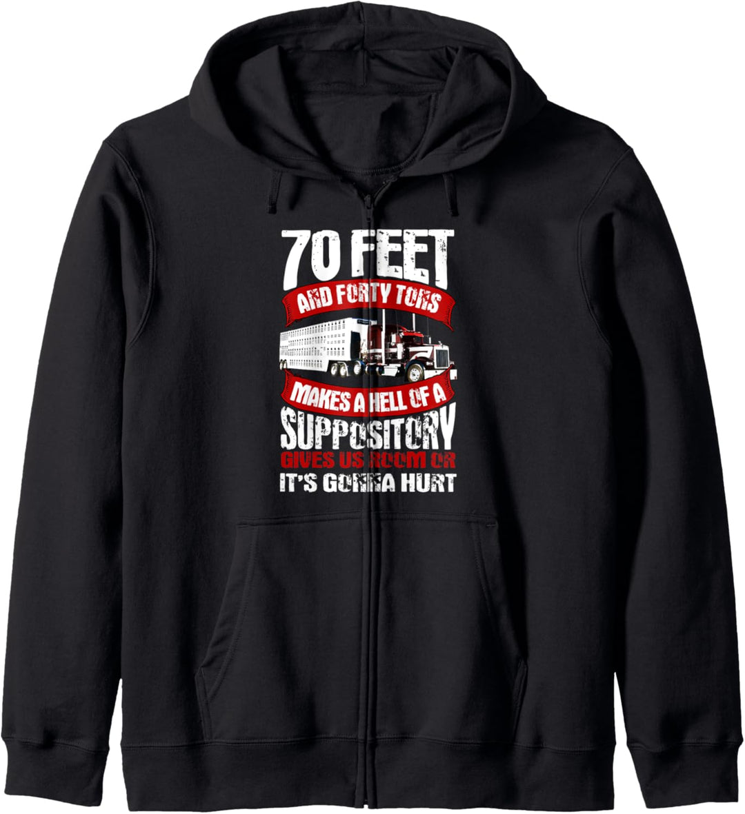 Trucker Geschenke Traktor Anhänger Truck 18 Wheeler 70 Fuss Kapuzenjacke
