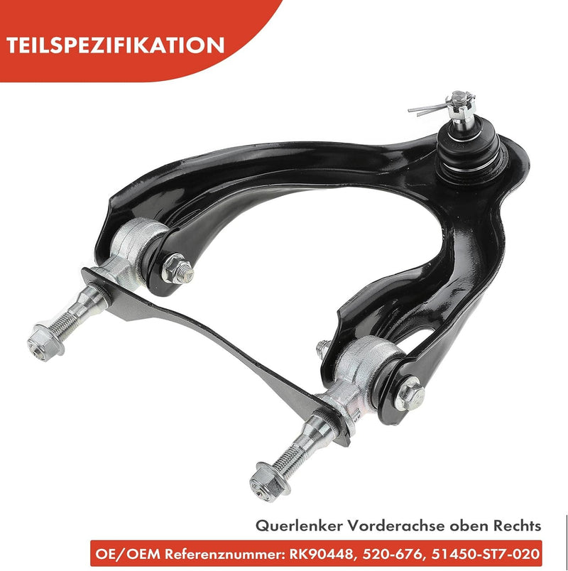Frankberg 1x Querlenker Radaufhängung Vorderachse Rechts Oben Kompatibel mit Civic VI Fastback MA MB