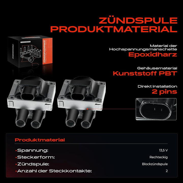 2x Zündspule Zündmodul für 145 146 155 33 Cinquecento Coupe Doblo Palio Panda Punto Seicento/600 Str