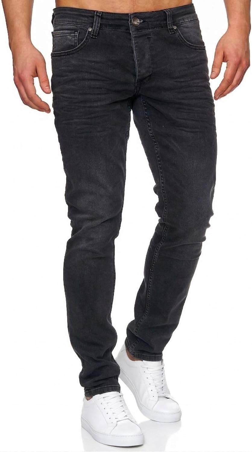 Tazzio Jeans Slim Fit Herren Jeanshose Stretch Designer Hose Denim 16533 42W / 30L Schwarz, 42W / 30