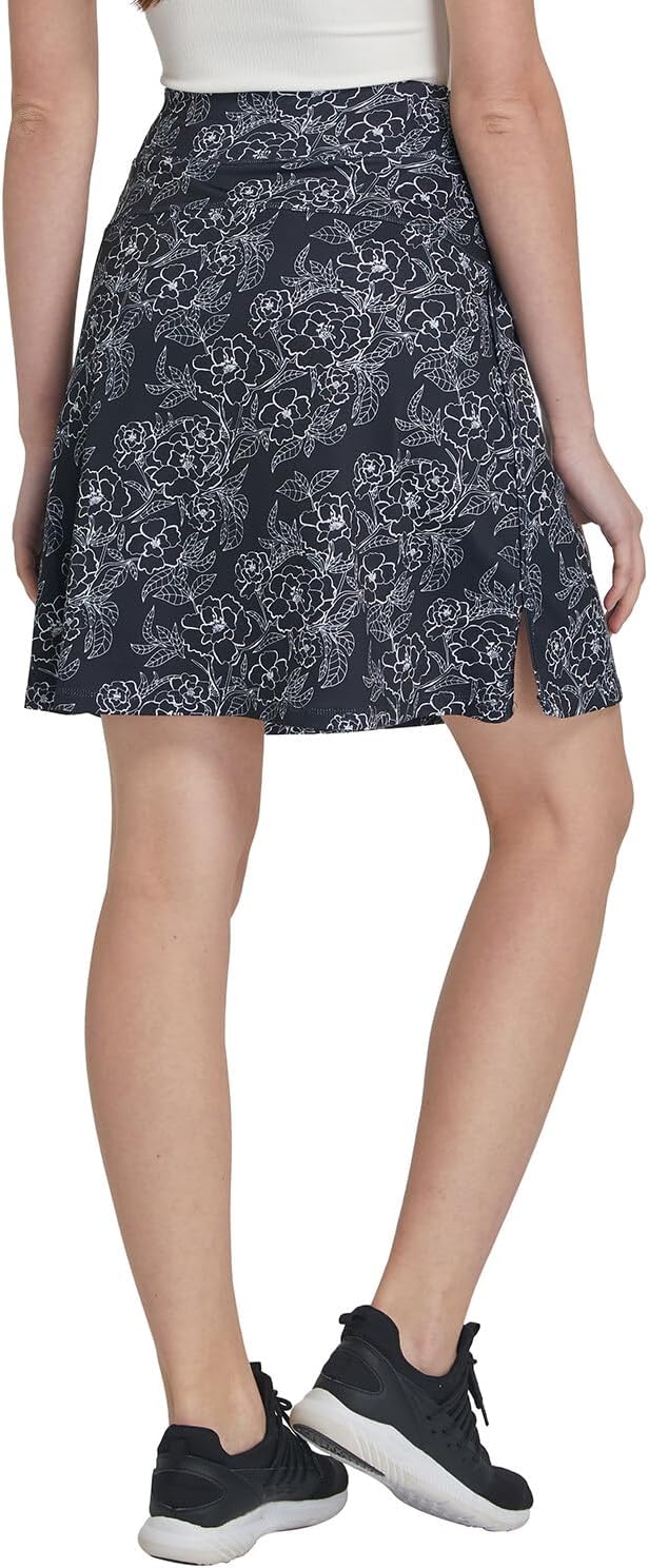 Westkun Skort Damen Knielang Hosenrock Active Wanderrock mit Innenhose Tennisrock Golfrock mit Tasch