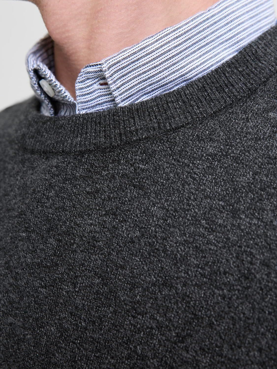 JACK & JONES Herren Strickpullover Rundhalspullover JJEEMIL Knit Crew Neck S Black Beauty (Rundhals)