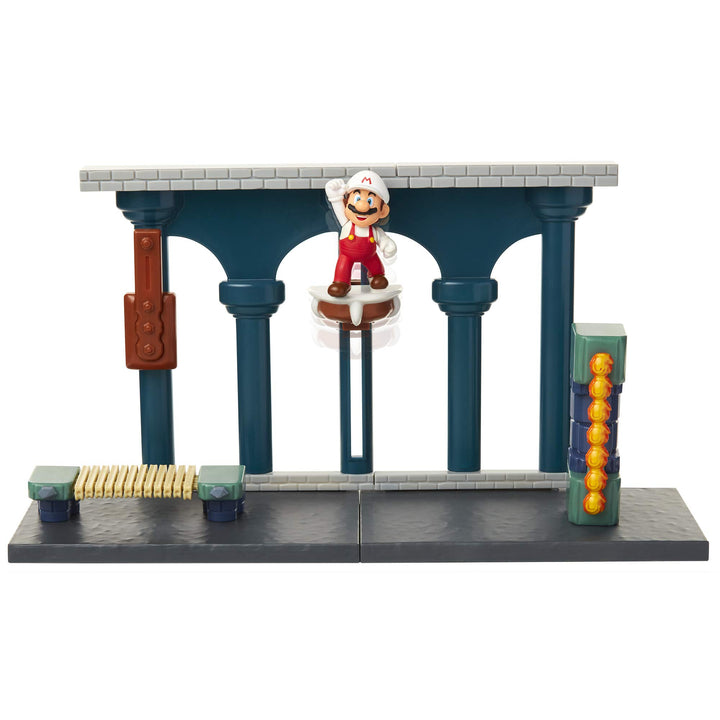Nintendo Jakks 400174 Super Mario Spielset - Lawa Schloss - inkl. 6cm Mario Figur, Knochen Lift & Br