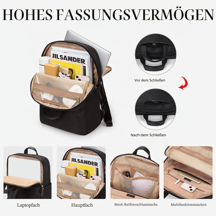 GOLF SUPAGS Rucksack Damen Handgepäck mit Laptopfach & Anti Diebstahl Tasche, 15.6 Zoll Laptop Rucks