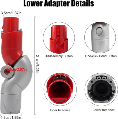 Unterer Adapter Schnellverschluss Biegeadapter für Dyson V10Slim V12 Digital Slim Staubsauger Zubehö