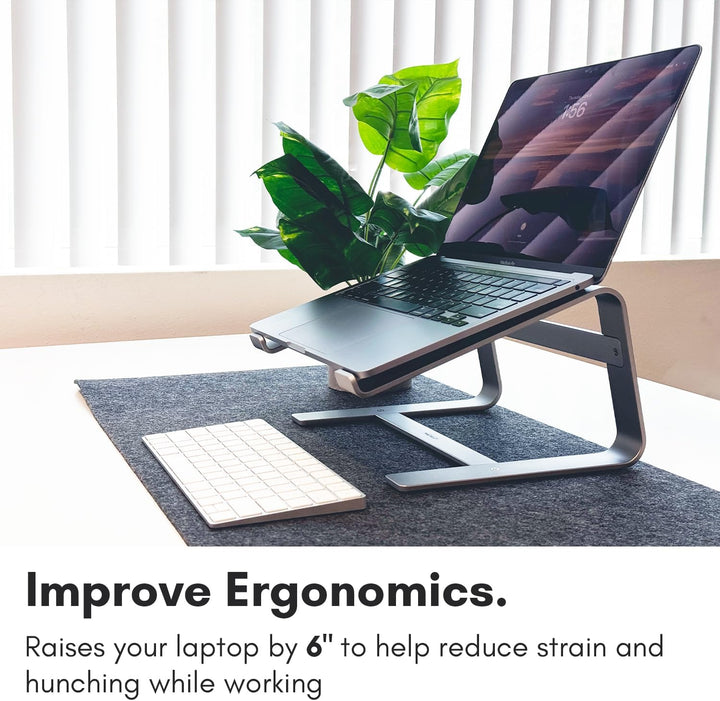 Macally Laptop-Ständer aus Aluminium für den Schreibtisch, funktioniert mit Allen MacBook/Pro/Air un