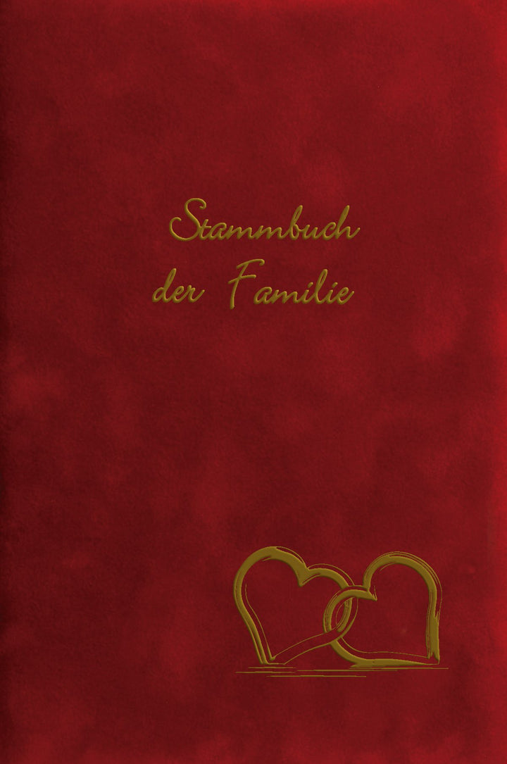 Stammbuch MAGRIT - rot, Velours, Goldprägung, Stammbuchformat A5