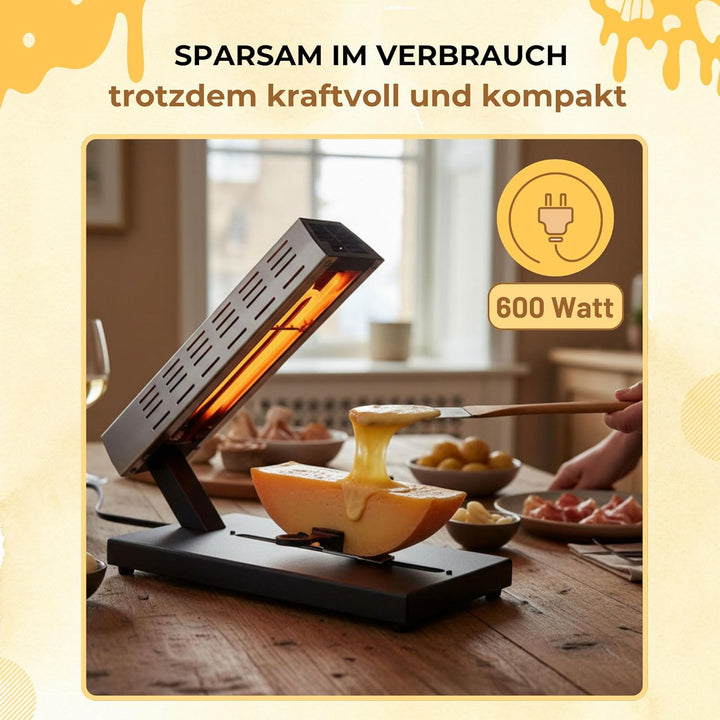 Syntrox Raclette Käseschmelzer 6-8 Personen Schweizer Traditionell 600W Tessin - Höhenverstellbar Ne