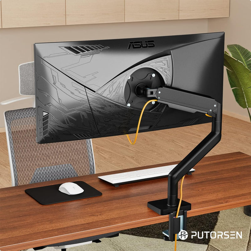 PUTORSEN Monitor Halterung 1 Monitor für 17-45 Zoll Flach Curved Bildschirm, Höhenverstellbar bildsc