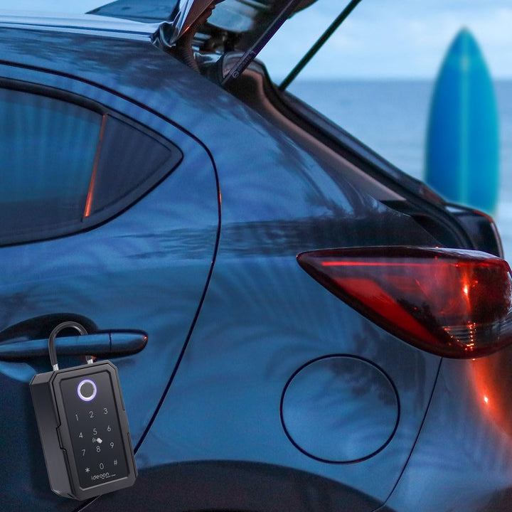 ideoon Smarter Schlüssel-Safe mit Fingerabdruck, PIN, Transponder-Karte, Bluetooth – Eine sichere Ke