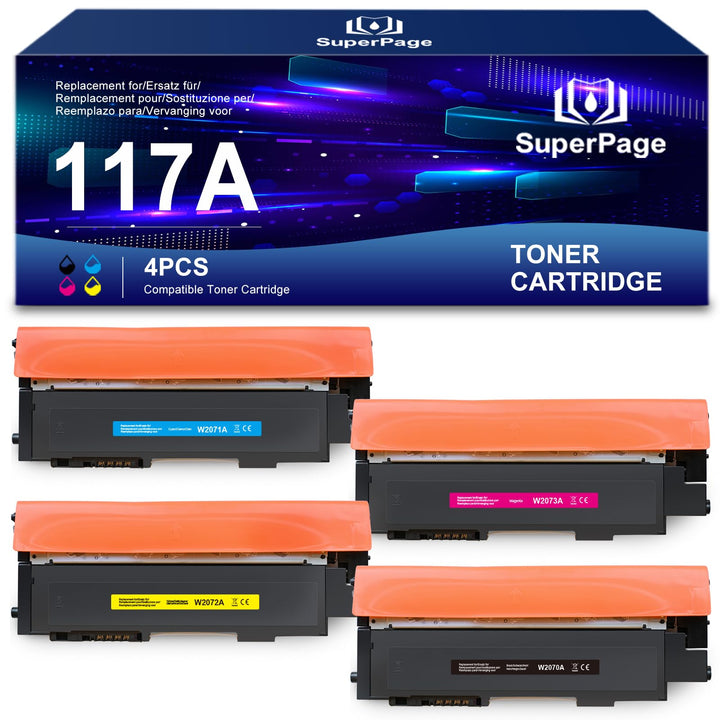 Superpage Ersatz für HP 117A Toner Set Kompatibel für Toner HP Color Laser MFP 179fwg 178nwg 179fnw