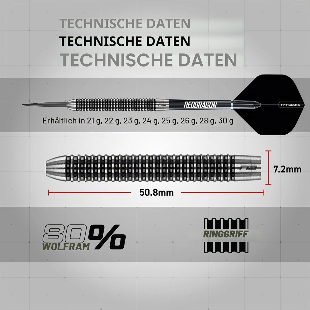 RED DRAGON Darts - Pegasus Profi 80% Tungsten Darts Set | Erhältlich mit Dartpfeile Metallspitze 21g
