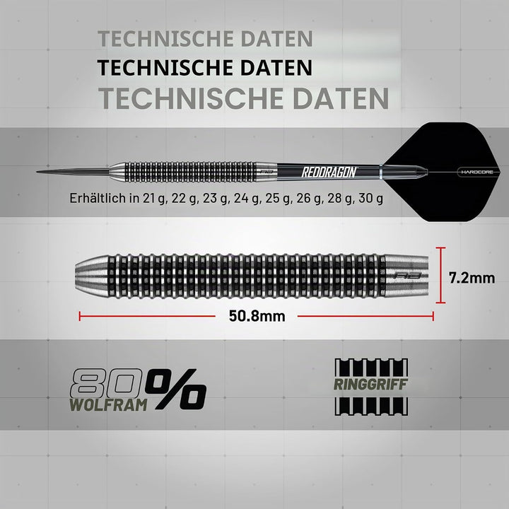 RED DRAGON Darts - Pegasus Profi 80% Tungsten Darts Set | Erhältlich mit Dartpfeile Metallspitze 21g