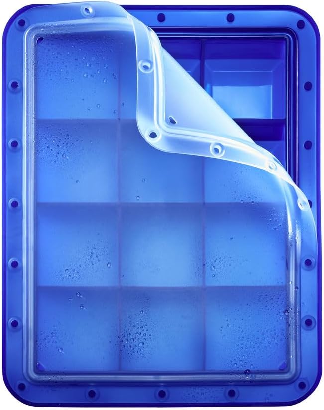 Lurch 240765 Ice Former Arctic Würfel 5cm blau Eiswürfelform für 12 Eiswürfel mit transparentem Deck