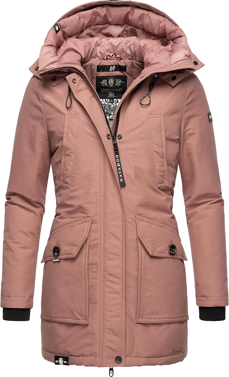 Navahoo Damen Warmer Winter Kurzmantel Blizzardstorm XS-3XL XS Terracotta, XS Terracotta