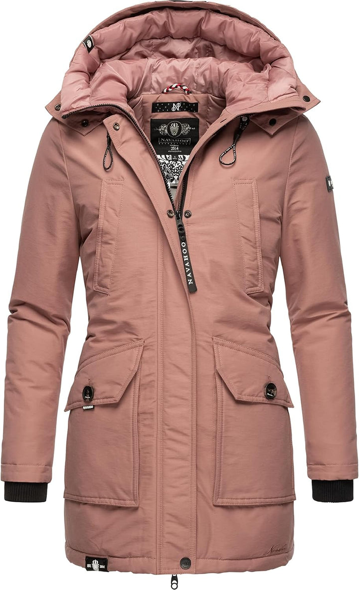Navahoo Damen Warmer Winter Kurzmantel Blizzardstorm XS-3XL XS Terracotta, XS Terracotta