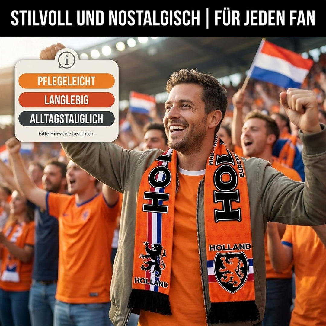 Holland Schal (Seidenschal/Sommerschal), für Europameisterschaft, Fussballschal, Kult-Schal, Souveni