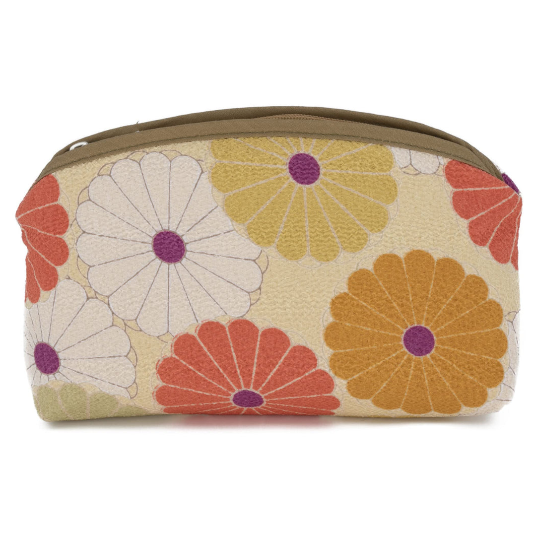 [ NOREN ] Japanische Schmale Kosmetiktasche (KIKKA - Gelb) Make Up Tasche Schminktasche/Polyesterkre