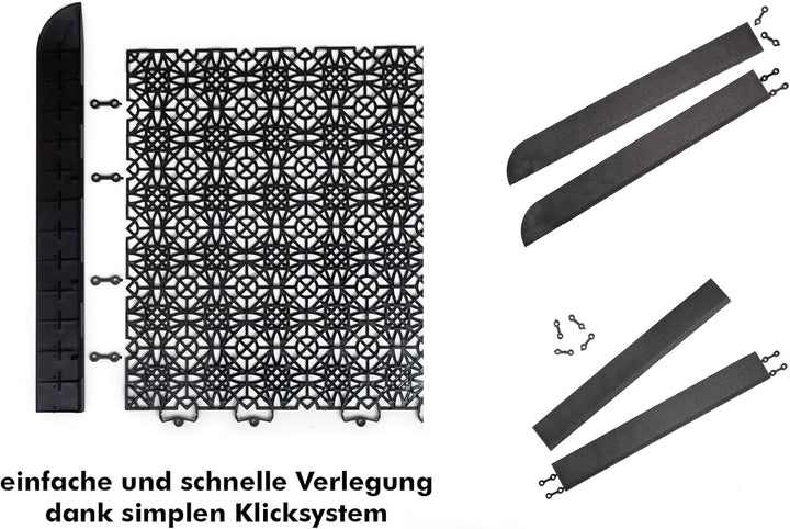 andiamo Terra Sol Terassenfliesen Klicksystem - Kunststoffplatten Aussenbereich für Balkon - Terasse
