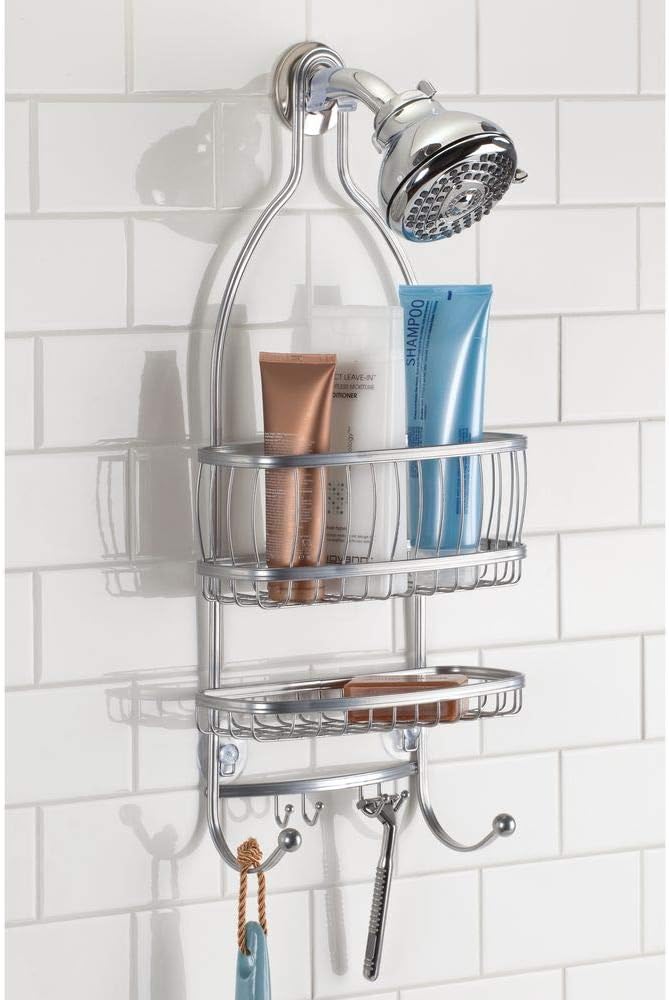 INTERDESIGN - York Lyra Shower Caddy, Silver 10" x 4" x 22", 10" x 4" x 22"